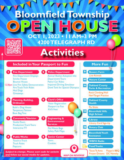 Open House to Return on Sunday, October 1st 2023 (Map and Scheduled Events)