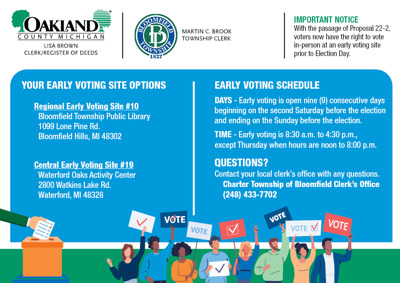 Early Voting Begins Saturday, October 28, 2023