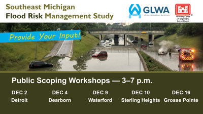 Opportunity for Public to Share Input on Southeast Michigan Flood Risk Management Study